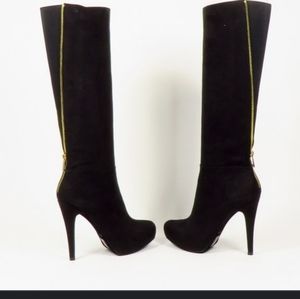 ALDO PALEVEN-98 BLACK SUEDE KNEE HIGH BOOTS